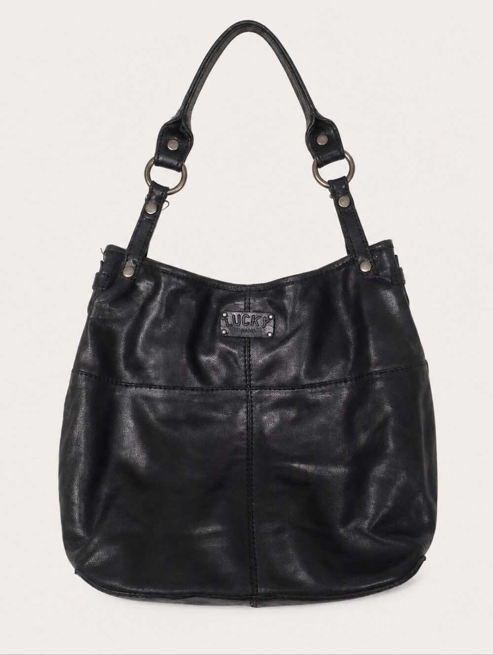 Vintage Lucky Brand Lamb Leather Shoulder Bag Black